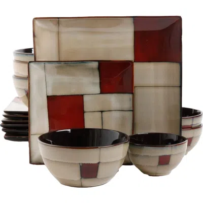 Gibson Azeal 16 Piece Double Bowl Dinnerware Set In Multi