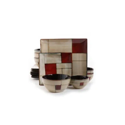Gibson Azeal 16 Piece Double Bowl Dinnerware Set In Multi