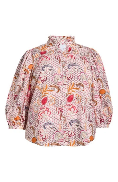 Sugarlips Hendry Floral Ima Button-up Shirt In Pink