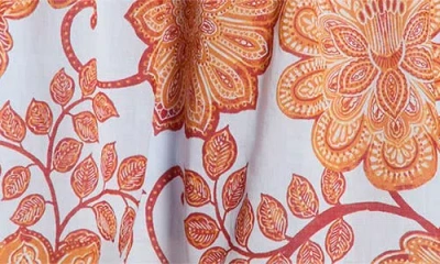 Sugarlips Siany Yamila Floral Ruffle Cotton Dress In Brown