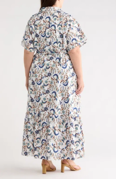 Sugarlips Ralston Floral Cotton Maxi Shirtdress In Multi