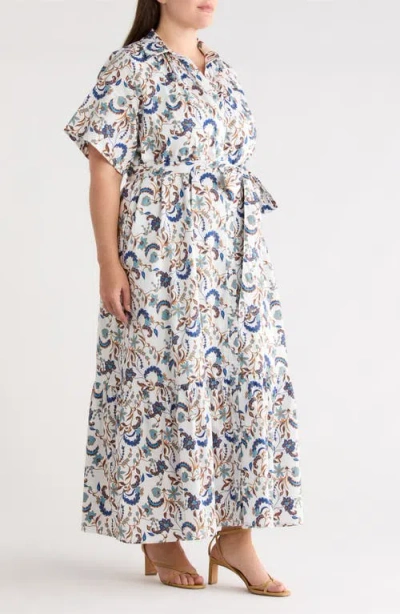 Sugarlips Ralston Floral Cotton Maxi Shirtdress In Multi