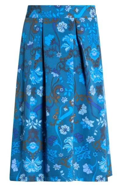 Sugarlips Palmate Pleated Midi Skirt In Blue