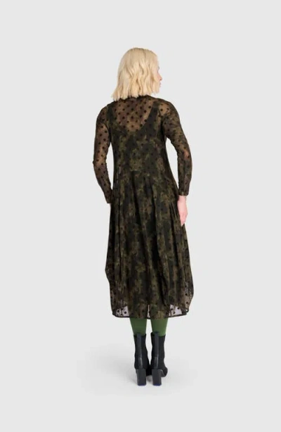 Alembika Bramble Mesh Cocoon Dress In Green