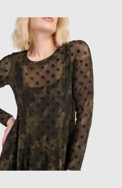 Alembika Bramble Mesh Cocoon Dress In Green