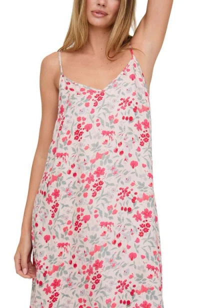 Lily And Lionel London Rosie V-neck Patchwork Print Slip Nightgown In Multi