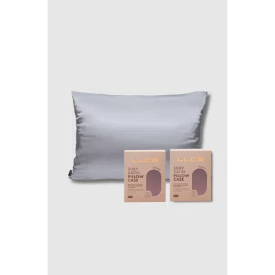 Luce Beauty Silky Satin Pillow Case 2 Pieces In Gray