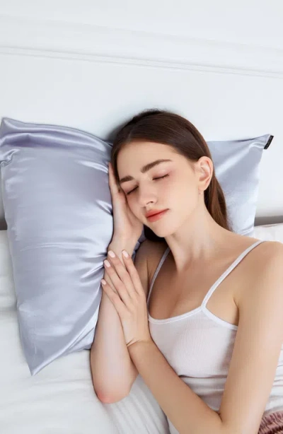 Luce Beauty Silky Satin Pillow Case 2 Pieces In Gray