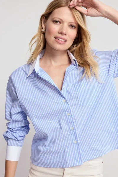 The Shirt By Rochelle Behrens The Long Sleeve Boxy Crop Shirt In Multi