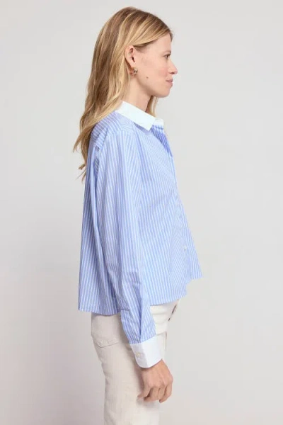 The Shirt By Rochelle Behrens The Long Sleeve Boxy Crop Shirt In Multi