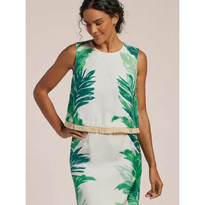 Tori Richard Leaves On The Side Veronica Top In Green