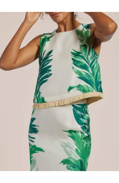 Tori Richard Leaves On The Side Veronica Top In Green