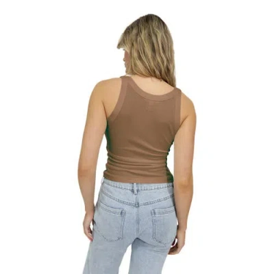 Belle & Bloom Last Time Ribbed Tank Top In Brown
