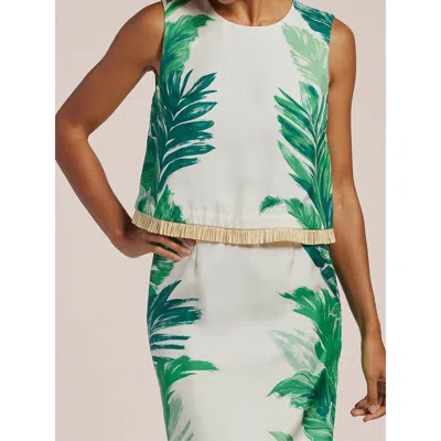 Tori Richard Leaves On The Side Cynthia Skirt In Green