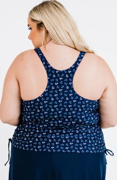 Calypsa Maya Tankini Swim Top With Built-in Bra In Blue