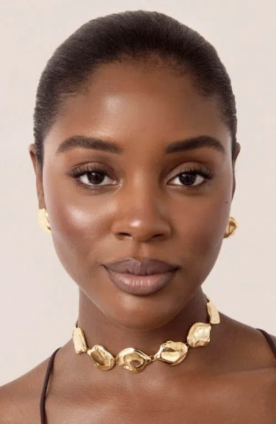 Ettika Liquid Luxe Statement Choker Necklaces In Brown