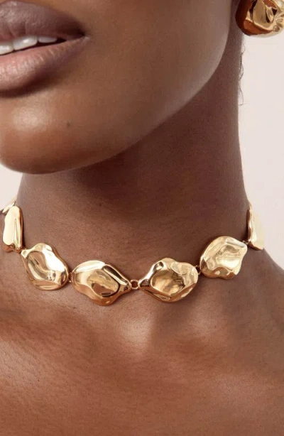 Ettika Liquid Luxe Statement Choker Necklaces In Brown
