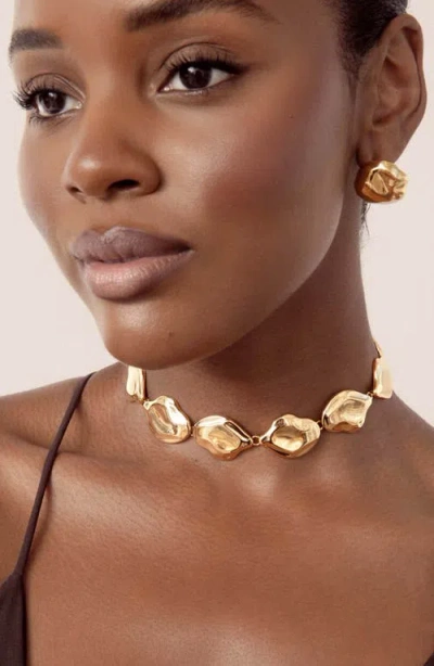 Ettika Liquid Luxe Statement Choker Necklaces In Brown