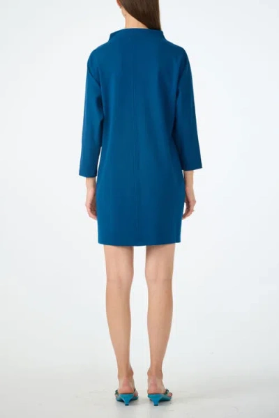 Trina Turk Caracas High Neck Ponte Dress In Blue