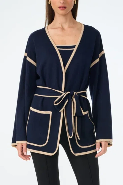 Trina Turk Wright Belted Flare Sleeve Cardigan In Black
