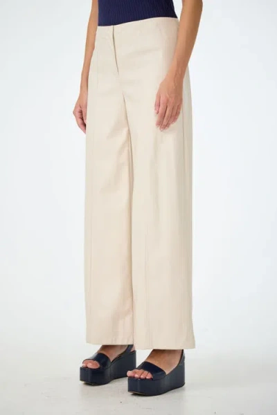 Trina Turk Parque Faux Leather Wide Leg Pant In Neutral