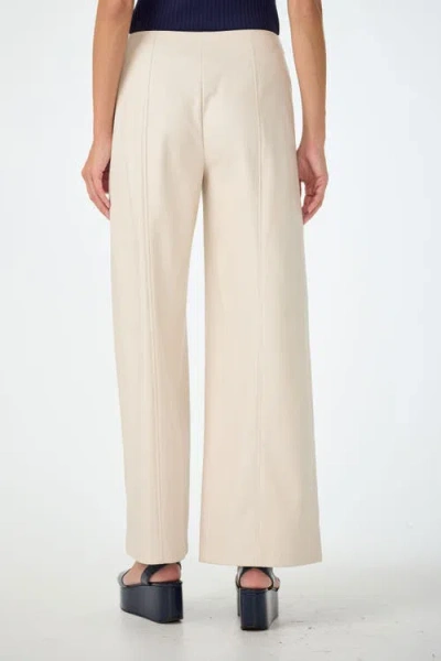 Trina Turk Parque Faux Leather Wide Leg Pant In Neutral