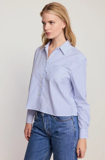 The Shirt By Rochelle Behrens The Long Sleeve Boxy Crop Shirt In Animal Print