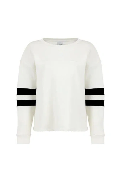 Lezat Gilda Organic Cotton Varsity Sweatshirt In White