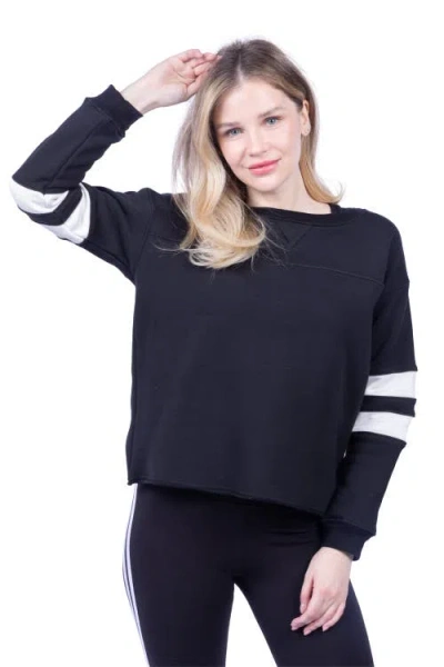 Lezat Gilda Organic Cotton Varsity Sweatshirt In White
