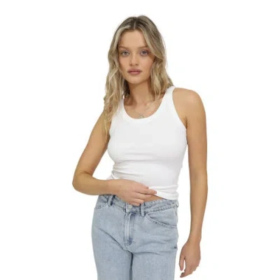 Belle & Bloom Last Time Ribbed Tank Top In White