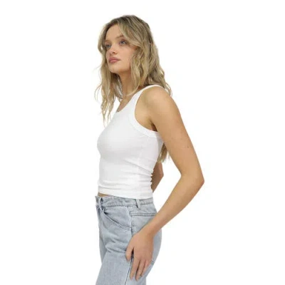 Belle & Bloom Last Time Ribbed Tank Top In White