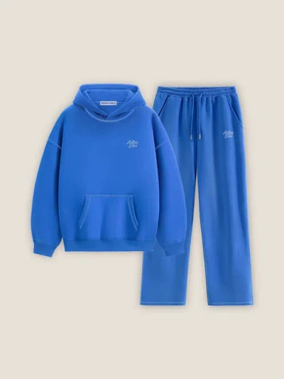Aelfric Eden Cloud Essential Fleece Pullover Hoodie Set In Blue