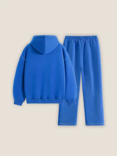 Aelfric Eden Cloud Essential Fleece Pullover Hoodie Set In Blue