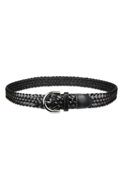 Cole Haan Braided Leather Belt In Black