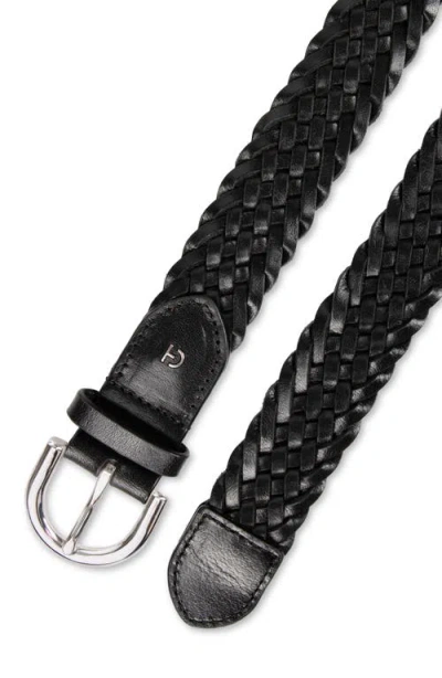 Cole Haan Braided Leather Belt In Black
