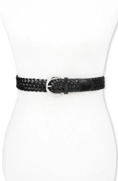 Cole Haan Braided Leather Belt In Black