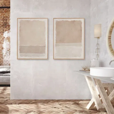 Napa Home & Garden 29.5"w X 1.5"d X 39.25"h Composition In Taupe Giclees Framed Wall Art Set Of 2 In Brown