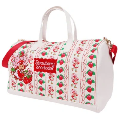 Strawberry Shortcake Lace Print Weekender Duffel Bag In White
