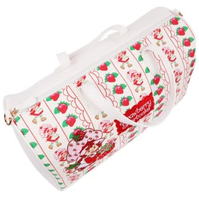 Strawberry Shortcake Lace Print Weekender Duffel Bag In White