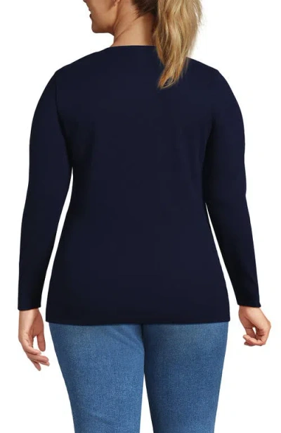 Lands' End Cotton Rib T-shirt In Black