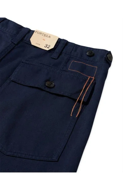 Fortela Newfatigue Cotton Fatigue Trousers In Black