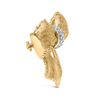 Haus Of Brilliance 18k Yellow Gold And 3/5 Cttw Diamond Bow Pin Brooch In Gold