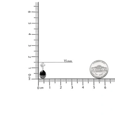 Haus Of Brilliance 18k White Gold 1/5 Cttw Diamond With Round White Topaz And 20x15mm Pear Cut Black Onyx Gemstone Dang