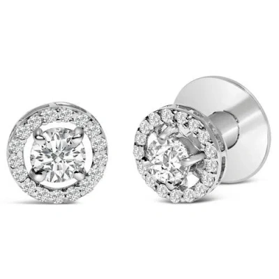 Haus Of Brilliance Men's 14k White Gold 1 3/4 Cttw Lab Grown Diamond Halo Cufflink