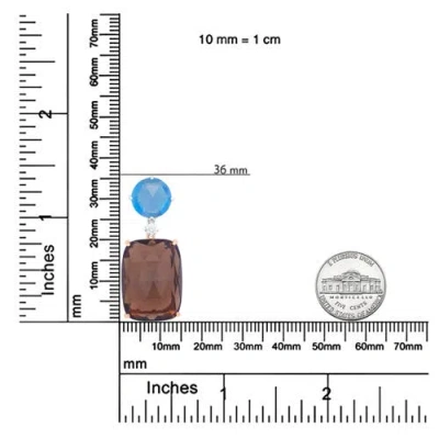 Haus Of Brilliance 18k Rose And White Gold Diamond Accent And London Blue Topaz And Cushion Cut Smoky Quartz Gemstone D In Two-tone