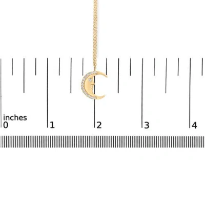 Haus Of Brilliance 14k Yellow Gold 1/10 Cttw Diamond Crescent Man On The Moon Pendant Necklace In Multi