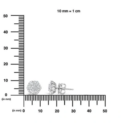 Haus Of Brilliance 14k White Gold 1 3/4 Ct Lab Grown Diamond Floral Cluster Composite Stud Earring In Gray