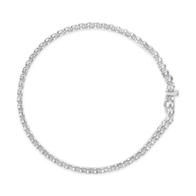 Haus Of Brilliance 18k White Gold 5.00 Cttw Diamond 3 Row Link Tennis Bracelet In Metallic