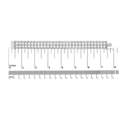 Haus Of Brilliance 18k White Gold 7 1/2 Cttw Diamond 3 Row Floral Link Bracelet In Metallic