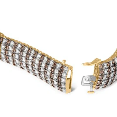 Haus Of Brilliance 10k Gold 10-1/3 Cttw Diamond 5 Row Tennis Bracelet In Multi